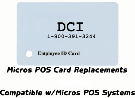 Compatible w/ Micros POS Cards, Micros Cards, Micros Employee ID Cards